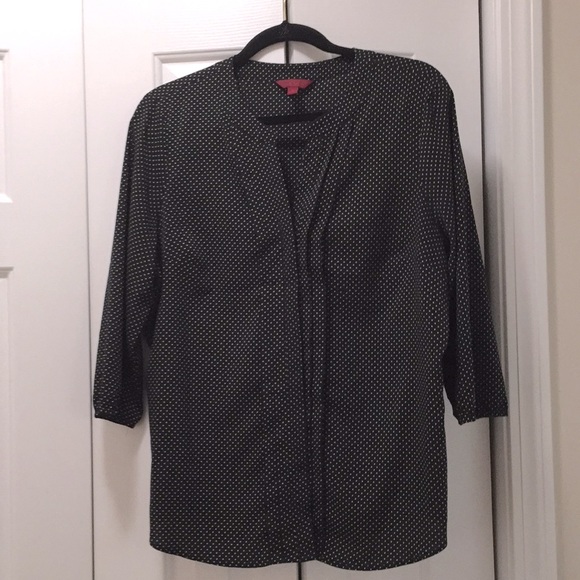 Polka dot button down blouse212 Collection XL - Picture 1 of 5